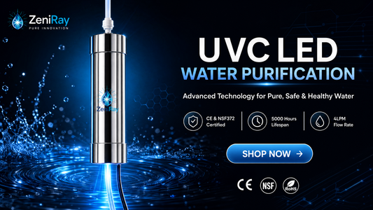 ZeniRay Smart Under-Sink 4LPM UVC LED Water Sterilizer – Point-of-Use Flow-Activated Purifier (Mercury-Free, Last-Mile Drinking Water Shield for Luxury Homes)