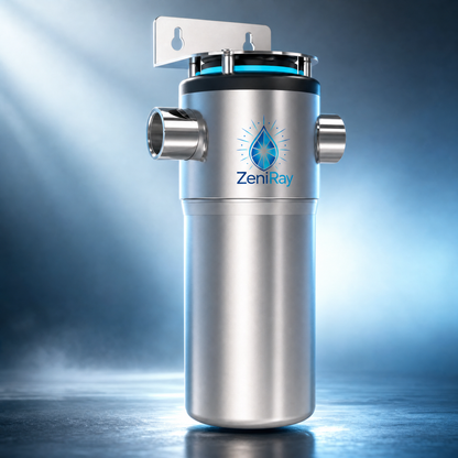 ZeniRay Pro-Stream 46LPM Whole-House UVC LED Water Sterilizer – High-Flow Smart Mainline Purifier (Mercury-Free, Flow-Activated Protection for Luxury Estates)